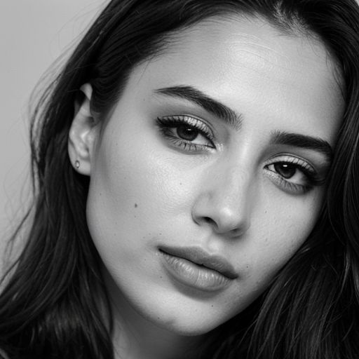b&w, instagram photo, beautiful androgynous women with ((no makeup)), brown eyes, perfect detailed eyes, natural skin, hard shadows, film grain, <lora:ArabWomenFawziV2_Lightweight:0.6>, (young:1.1)