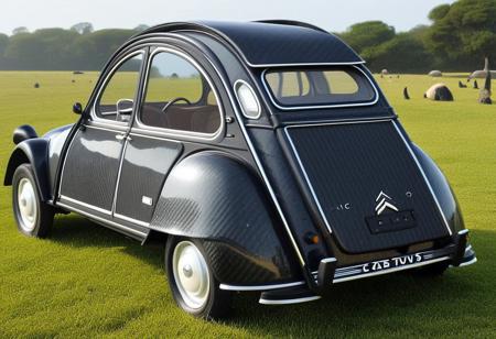cf_style, (prototype, supercar, Citroen 2cv, conceptcar, spoilers, car rear spoiler, rocker panels, boosters, carbon fiber hull:5)(hull reflectivity:-2), (gold accents:2), (neon green outlines:1.2), best artist, best shadows, best lighting, best textures, best contrast, masterpiece, photo realistic, a racing car driving on a professional circuit, (reflectivity:-2),(reflectiviness:-2),
outdoor, god rays, wind, particles, dust, cloud of dust, exhaust gas explosion, official F1 racing circuit, grass, sun, 
Isolated island, boats, sharks, fantasy, giant helmet,
Dynamic angle, source_action_movie, race to the death situation, humor, fun, parody,
<lora:Styles\SDXL\Carbon_Fiber_Style_World_Morph_SDXL_-_Snoodler_-_V2.0>