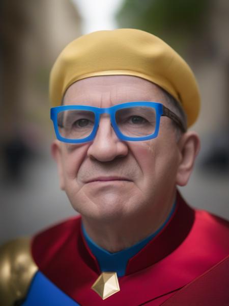 Marvel Avengers, man Melench123 as "captain Cuba", cuban super hero outfit, glasses, highly detailed, Golden ratio, broad lighting, Selective focus, Kodak portrait, red, yellow