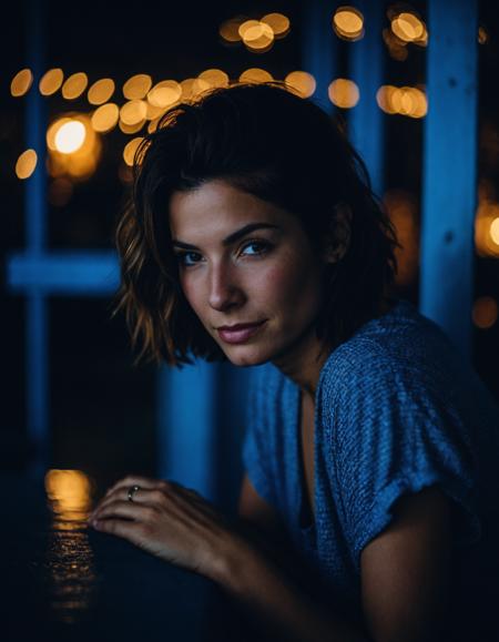 cinematic photo professional close-up portrait photography of the face of a beautiful (((ohwx woman))) at Sleeping porch during Midnight, Nikon Z9    <lora:bullock_dh128_v1-step00008000:1.1> . 35mm photograph, film, bokeh, professional, 4k, highly detailed