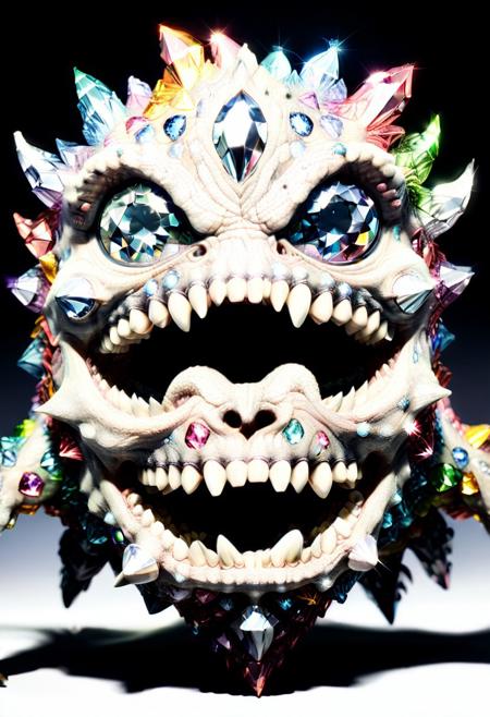 Permian monster made of multicolored diamonds, diamondMW, countless diamonds,