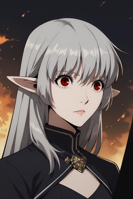 aalice,white hair,long hair,red eyes,