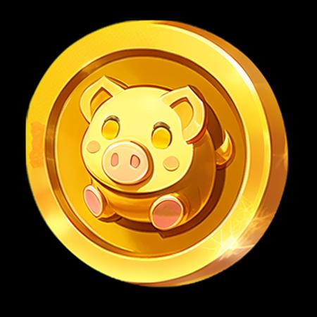 A gold coin with an pig on it, (masterpiece, top quality,best quality, official art, beautiful and aesthetic:1.2), Game ICON, masterpieces, HD Transparent background, Blender cycle, Volume light, No human, objectification, fantasy, Negative prompt, best quality,<lora:jinbione-000018:1>