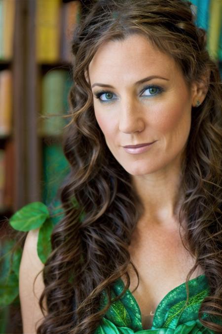 forest fairy costume ,  bookstore , evening  <lora:Orla_Brady:1> masterpiece, best quality, detailed face,, 1girl, solo, a mature o1873b, brown_eyes, realistic, brown_hair, long_hair, posing,