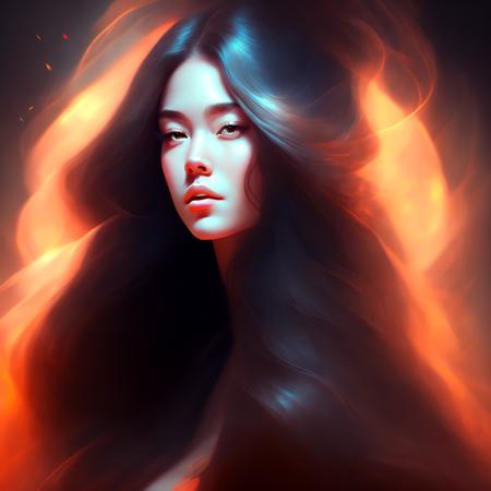 (neverlate style:1) a digital painting of a woman with long hair <lora:djzNeverLateV21_LoraBooth:1>