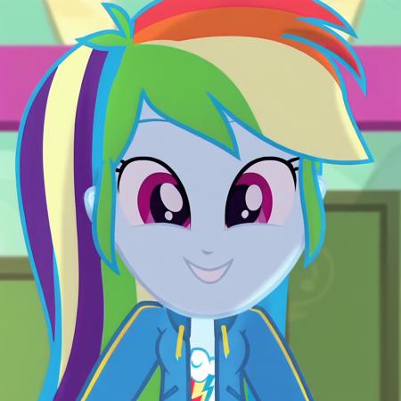 EQG Dash Pink eyes Rainbow hair blue skin