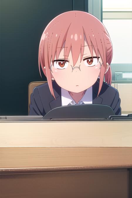 dragonkobayashi, <lora:dragon kobayashi s2-lora-nochekaiser:1>,
kobayashi, ponytail, pink hair, glasses, short hair, (brown eyes:1.5),
BREAK shirt, long sleeves, white shirt, collared shirt, pants, black pants, office lady,
BREAK indoors, office, computer, monitor, keyboard \(computer\), office chair, mouse \(computer\), desk,
BREAK looking at viewer, 
BREAK <lyco:GoodHands-beta2:1>, (masterpiece:1.2), best quality, high resolution, unity 8k wallpaper, (illustration:0.8), (beautiful detailed eyes:1.6), extremely detailed face, perfect lighting, extremely detailed CG, (perfect hands, perfect anatomy),