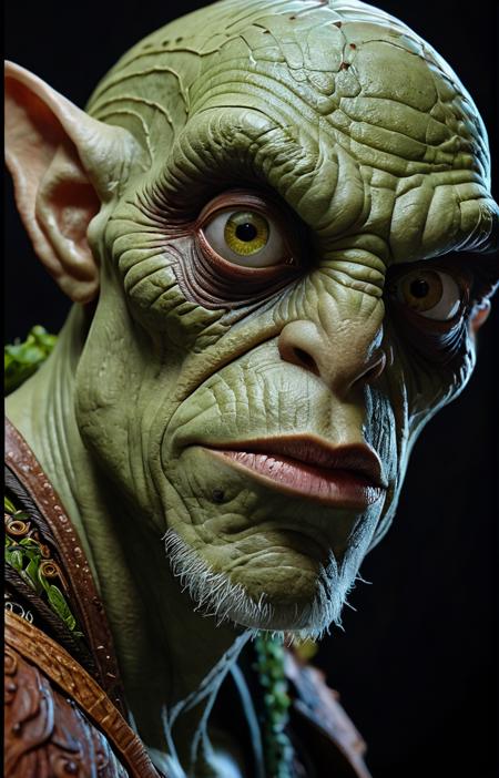 Hyperrealistic art cinematic film still photography in the style of detailed hyperrealism photoshoot,creature,fantasy,James Christensen,bold lines,hyper detailed,. shallow depth of field,vignette,highly detailed,high budget,bokeh,cinemascope,moody,epic,gorgeous,film grain,grainy,. Extremely high-resolution details,photographic,realism pushed to extreme,fine texture,incredibly lifelike