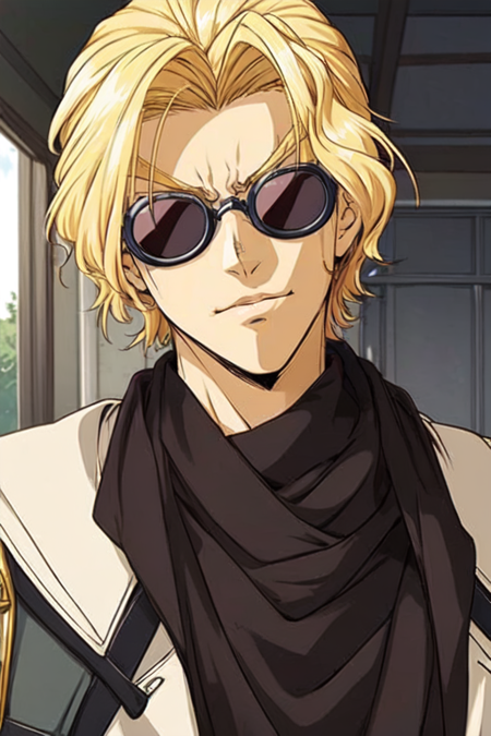 Ratsel Feinshmecker Elzam von Branstein shades blonde fur coat  long hair srw super robot wars super robot taisen