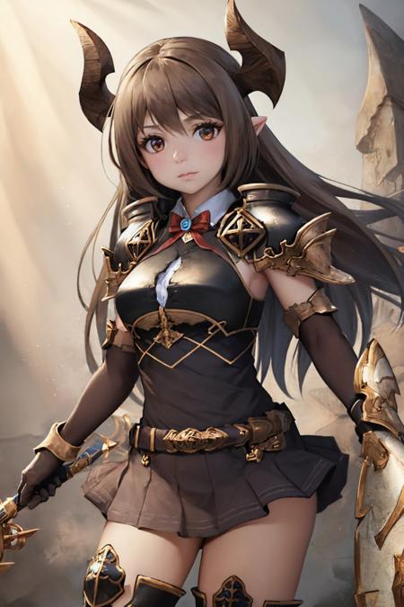 gbfforte horns armor pauldrons shoulder armor skirt thighhighs gloves