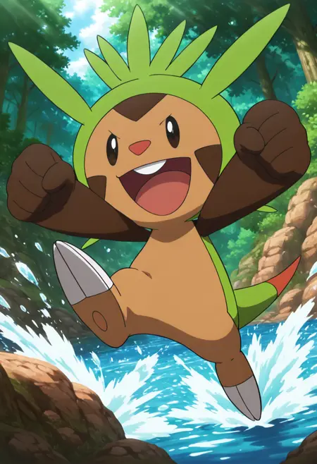 Chespin: Spiny NUT | ハリマロン (Pokedex #0650) [Illustrious]