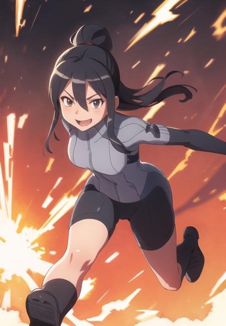 <lora:Pitohui_Elza:0.8>, Pitohui_Elza, smile, running, explosions, p90, holding p90, (acclaimed, alluring, captivating, exciting, gorgeous, striking:1.3), (highly detailed, high quality:1.3)