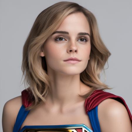 Portrait photo of a hollywood actress dressed as Supergirl, (glossy wet lips), Nikon Z9, skin texture visible, (sharp focus), (high quality), (symmetric:0.3)