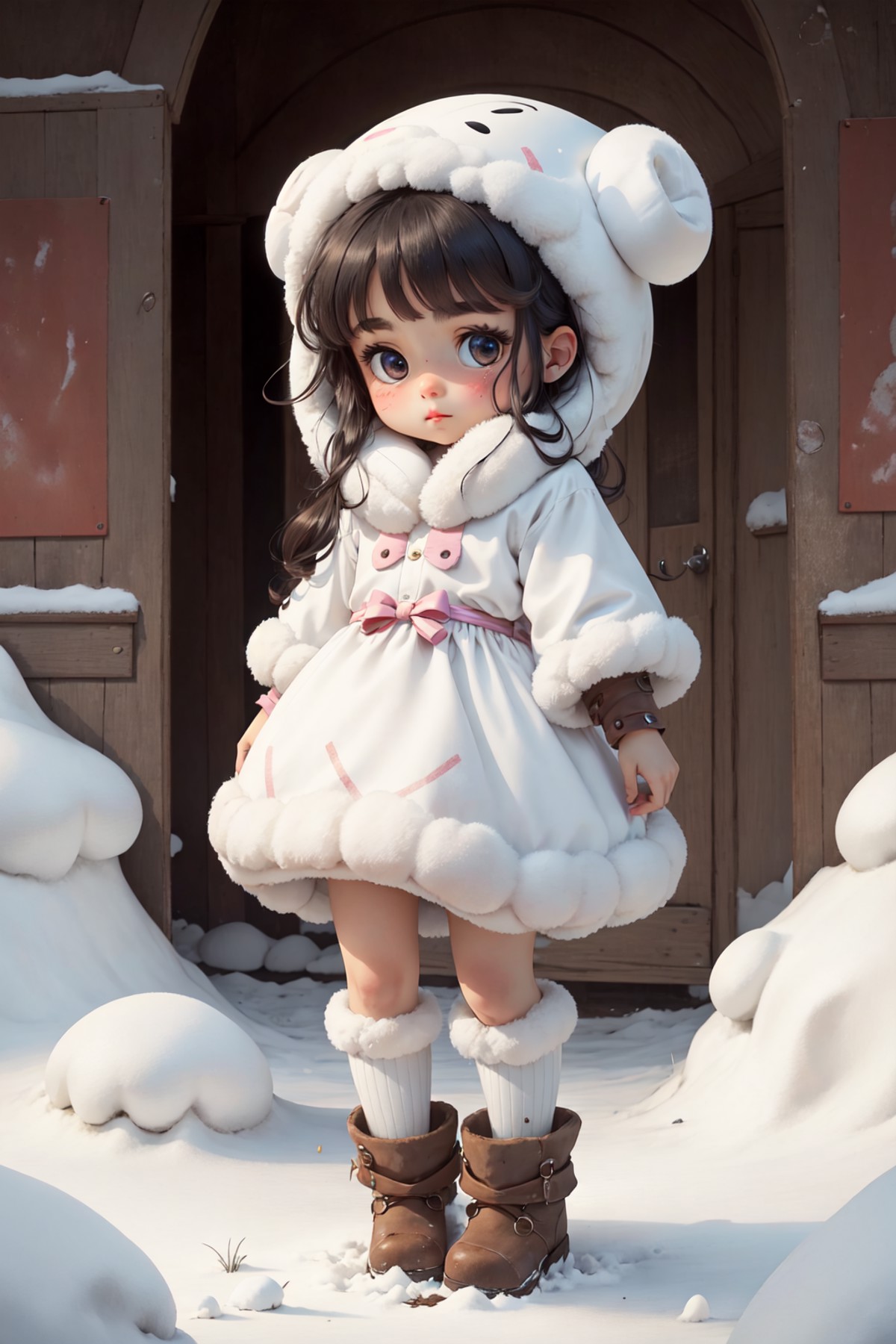The girl who looks like marshmallow, <lora:Thumbelina:1>