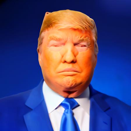 donald trump wearing suit in st0ck1ngh34d, <lora:st0ck1ngh34d-000047:1.2>, headshot