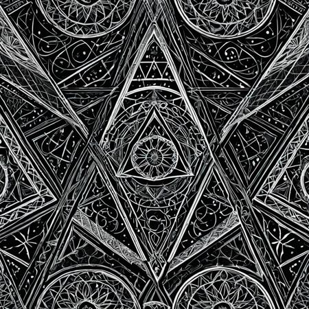 Finely detailed vector illustration, geometry, calculations, math , ultra realistic quality, interwoven pattern, white background, hyperdetailed, intricately detailed,  triadic colors,fantastical,intricate detail,splash screen,complementary colors, fantasy concept art, 8k resolution, masterpiece, white chalk on black stone, sketches, scratches,