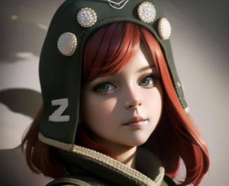 buhanka, 1girl, red hair,  <lora:buhanka-000030:1> <lora:clothes_hair_ kokoshnik:1>, (masterpiece, best quality), intricate details, 8k, artstation, wallpaper, official art, splash art, sharp focus