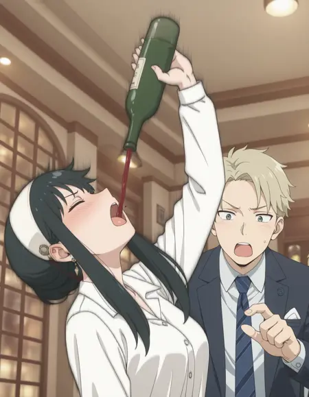 Poses : Drinking like Yor