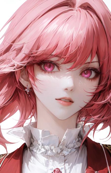 1girl, face focus, pink hair, pink eyes, eye focus, eyes, beautiful eyes, big eyes