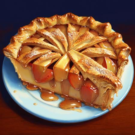 apple pie, art by fod5tle <lora:stylized foods-000020:0.6>