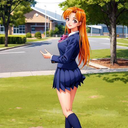 Akane,1girl,orange hair, school_uniform,