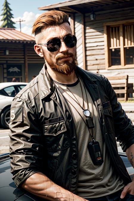 ((masterpiece, best quality))
<lora:add_detail:0.8>
 <lora:FarCry5Jacob:0.8>
FarCry5Jacob, 1boy, solo, short hair, orange hair, beard, In a sleek sports car, donning a leather jacket and sunglasses, exuding an air of cool sophistication