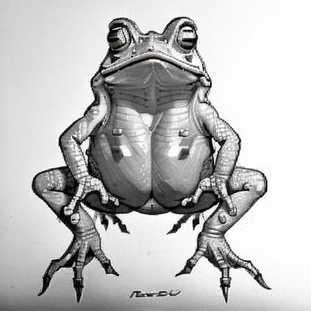 a portrait of a toad, closeup, drawing, detailed <lora:monograph:1>