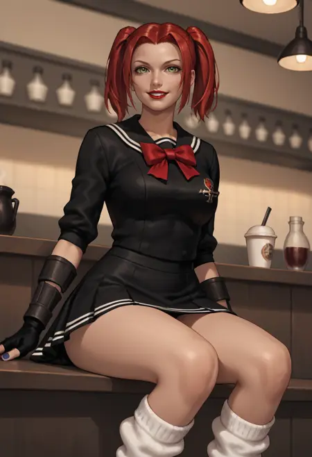 [OLD] Rayne's costumes / BloodRayne 2 / Schoolgirl & Cowgirl (PonyXL)