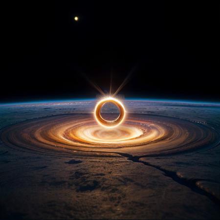 stretch, Sharp image, 4k, 8k, Detailed and Intricate, Cinematic,  
OverallDetail,  ultra detailed, ultra resolution, vault, no people, fully generated, amazing, beautiful, highest quality, detailed, futuristic, perfect, 4k definition, great lighting,  with an aura, black hole in a white dimension, many colors, event horizon