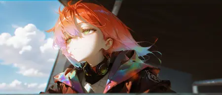 Multicolored hair girl