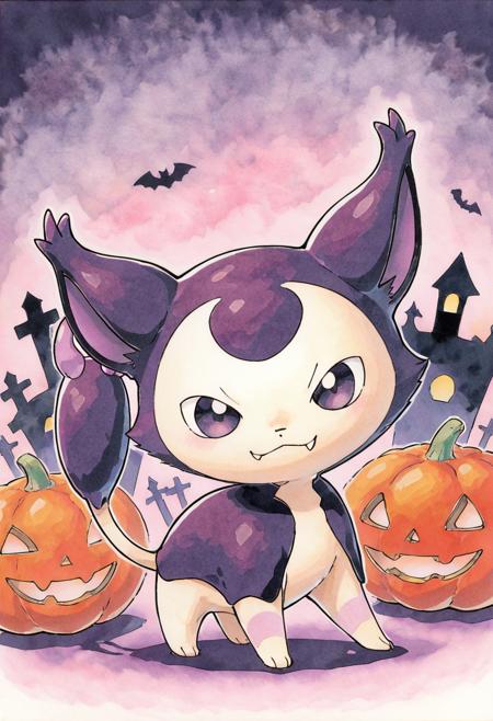 Shadow Skitty: Halloween Form (Fakemon) (Pokedex #0300) [Illustrious] Illustrious