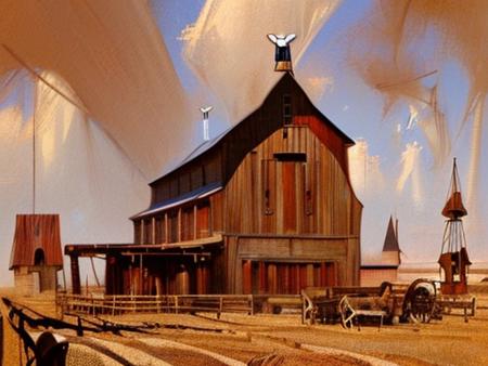 <lora:brushfulabstraction-v2:1> bruhsfulelegance style, concept art, wild west, barn