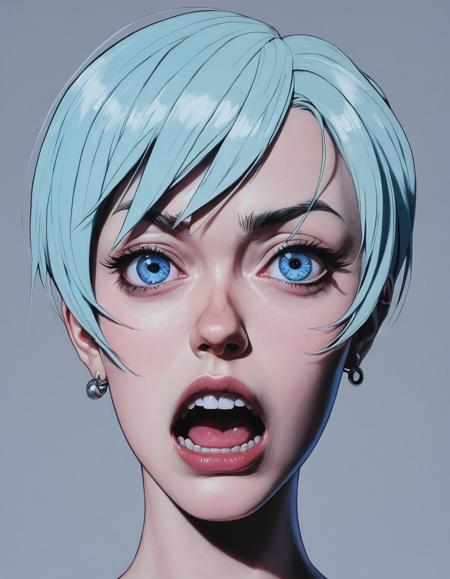 anime artwork <lora:Didier Mouron CLIP Fashion-000005:1>,inspired by Delaunay,Didier Mouron,, Fear theme, fear, scared,  raised eyebrows, clenched teeth, grimace, perspiration,tremble, black, (gray:0.6), (pale blue:0.3), (wide-eyed:1.1), . anime style, key visual, vibrant, studio anime,  highly detailed
