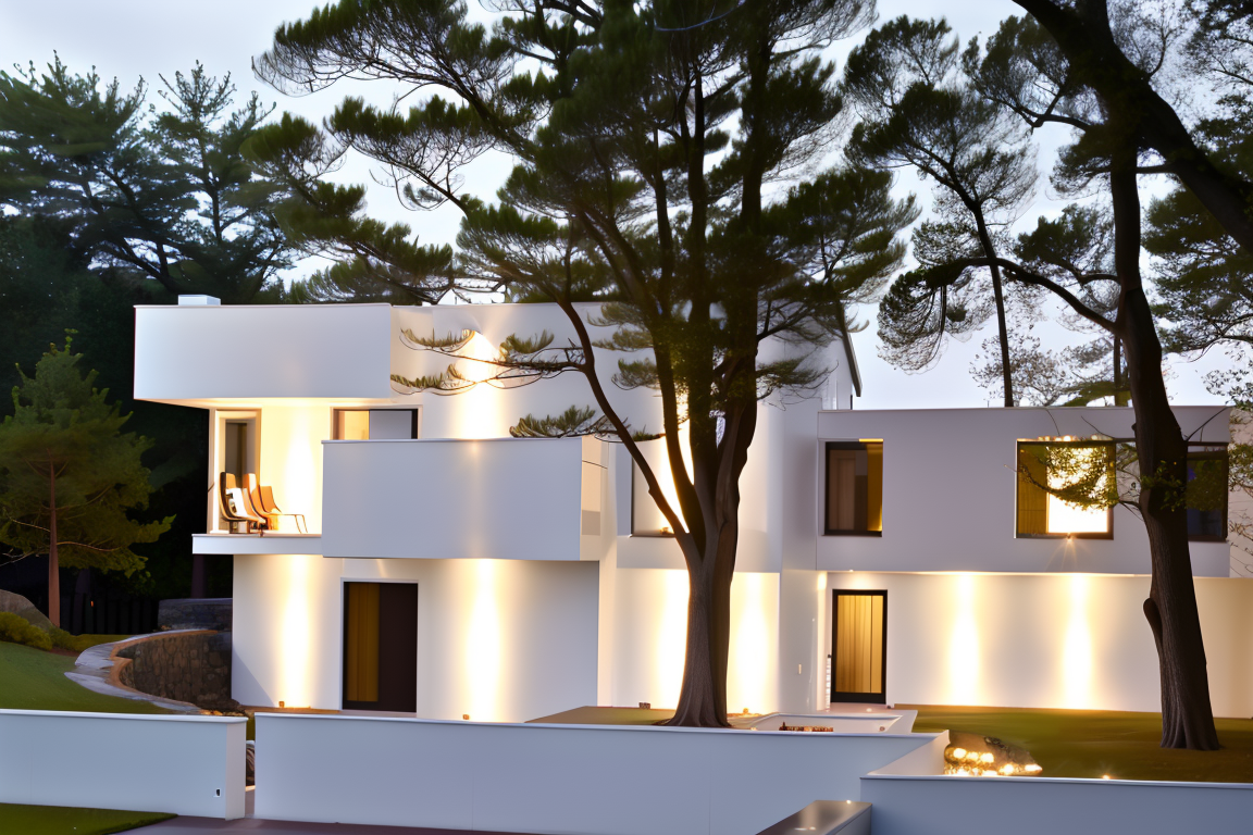 <lora:JJsTheWhitesArchitecture:1> , ((the whites architecture)) , , ((masterpiece)), ((best quality)),  realistic, high detailed, (outdoor) , soft lighting, no human, ((building)), wall, sky,road,tree, window, grass,