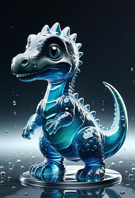 glass statue of a cute baby dinosaur made out of water, 
tearStyle, tearStyle2,
masterpiece, best quality, highres, hyper detail, 8k resolution, realistic, life like, detailed, extreme detail,
