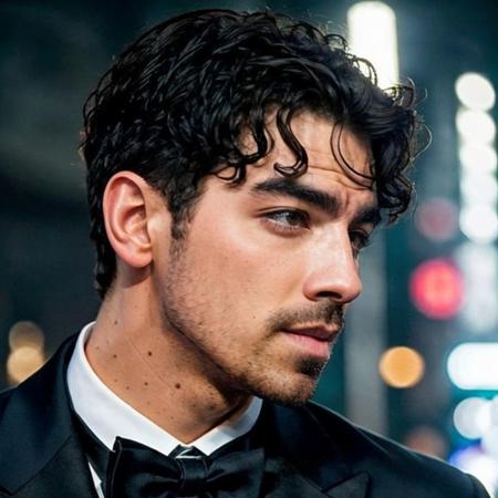 DSLR photo of joejonas person using a tuxedo.face side portrait.in blade runner.daylight.professional photography.high resolution.detailed photo.RAW.still film.f/16.uhd.hdr.4k <lora:joejonas_48600:1>