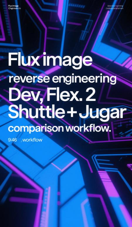 Flux image reverse engineering Chroma, Dev, Flex. 2, Shuttle+Jugar comparison workflow v1.0