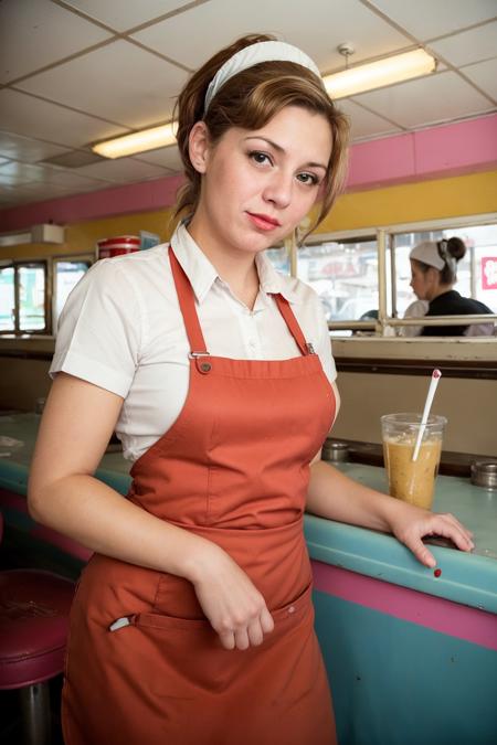 Photodocumentary work photo
Waitress working hard in the retro diner