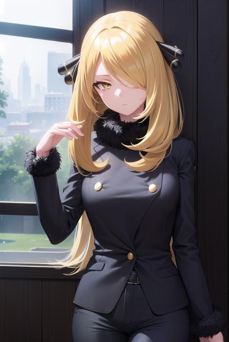 pokemoncynthia, <lora:pokemoncynthia-lora-nochekaiser:1>,
pokemoncynthia, blonde hair, hair ornament, hair over one eye, long hair, (yellow eyes:1.5),
BREAK black coat, black pants, black shirt, coat, fur collar, fur trim, fur-trimmed sleeves, pants, shirt,
BREAK looking at viewer, upper body, full body, (cowboy shot:1.5),
BREAK outdoors, nature, sky,
BREAK <lyco:GoodHands-beta2:1>, (masterpiece:1.2), best quality, high resolution, unity 8k wallpaper, (illustration:0.8), (beautiful detailed eyes:1.6), extremely detailed face, perfect lighting, extremely detailed CG, (perfect hands, perfect anatomy),