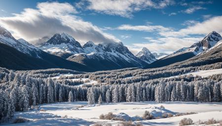 ((masterpiece:1.4,best quality)), cloud,   outdoors
(snowy mountains), spring glade, scenery, sky,
(noon:1.4), high detail, abundant, 8k, high detail, wallpaper