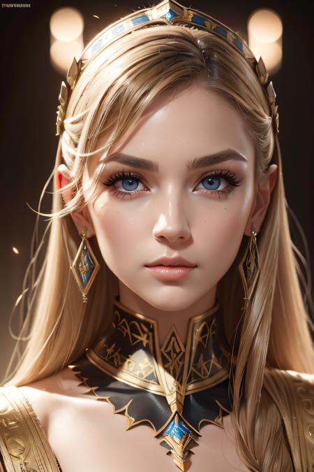 a realistic photo portrait of a slavic female priestess, beautiful face, blond hair, beautiful dress, beautiful armor, beautiful helm, cinematic lighting, epic composition, 8k, trending on artstation, Gorgeous, <lora:dhevv-ubh:1.0>, 