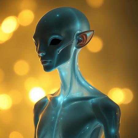 Masterpiece protozoa/humanoid, bioluminescence translucent  body, with no ears and no nose, 32k, 16k, 8k, masterpiece, cinematic art,