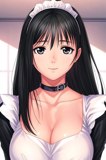 Simple White Background,
maid, maid headdress,choker, collar, collarbone,maid apron, long sleeves,black dress,
<lora:watase_nozomi_genmukan-KK77-V1:0.7>,
black eyes, black hair,long hair,
<lora:Mariana_Luciano_NON_VIRGIN-KK77-V1:0.3>,<lora:more_details:0.1>,
1 girl, 20yo,Young female,Beautiful Finger,Beautiful long legs,Beautiful body,Beautiful Nose,Beautiful character design, perfect eyes, perfect face,expressive eyes,perfect balance,
looking at viewer,(Focus on her face),closed mouth, (innocent_big_eyes:1.0),Light_Smile,
official art,extremely detailed CG unity 8k wallpaper, perfect lighting,Colorful, Bright_Front_face_Lighting,shiny skin, 
(masterpiece:1.0),(best_quality:1.0), ultra high res,4K,ultra-detailed,
photography, 8K, HDR, highres, absurdres:1.2, Kodak portra 400, film grain, blurry background, bokeh:1.2, lens flare, (vibrant_color:1.2),professional photograph, 
(Beautiful,large_Breasts:1.4), (beautiful_face:1.5),(narrow_waist),