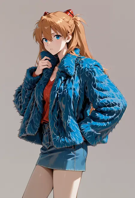 Y2k Blue Fur Jacket
