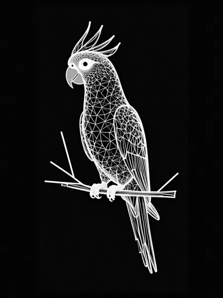 C_Composed Of Geometric Lines_Animal Image Generation