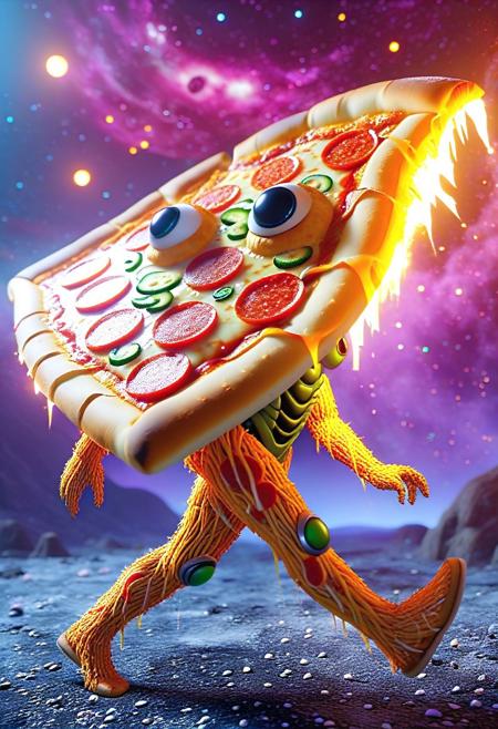 nightmare realm, anthropomorphic pizza running away from big fat human. 
cute, big-eyes, adorable, 
3d-rendering, concept-art, digital, dreaminess, futuristic, multimedia, virtual-reality, 
eeriness, fantasy, other-worldliness, science-fiction, surreal, colorful, sci-fi, technological, alien worlds, space themes, advanced civilizations, 
intricate details, highly detailed, ultra-detailed, absurdres, unreal engine, octane rendering, high contrast, vivid, vibrant, volumetric lighting, sharp focus, 
pizzasdx