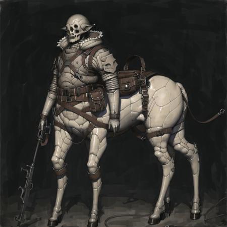 <lora:arielp:1.0>, 

(arielpstyle:1.0), dark, horror, creepy, creepy-looking, painting, lovecraftian, 

<lora:centaur_centaur-1--centaur-2_centaur-3--retro_ham_avas_jun_rifl--08-02:1.0>, (centaur, taur, centauroid:1.0), full body, masterpiece, best quality, 1girl, ,looking at viewer, tall, solo,military,tactical coat,belt,backpack,saddle bag ,long boots