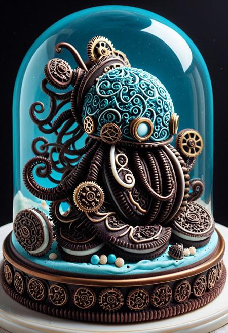 score_9, score_8_up, score_7_up,
All made of creamy cookies world:
(
steampunk marine creature, metallic shell, gears, glass dome, tentacles, creamy cookies, bronze accents, brass details, sea blue highlights, deep red details, dynamic lighting, close-up, motion blur, intricate details, ultra-fine details.
Bronze, brass, sea blue, deep red.
)
masterpiece, best quality, absurdres, Ultra-HD, 8K cinematic, flawless, hyperrealistic, intricate details, ultra-fine details, amazing quality, highres.
super exquisite, micro details, delicate textures, intricate patterns, definition so sharp.
elegant, sophisticated, epic, breathtaking, grand banquet, culinary art, dessert paradise.
cute, adorable, dreamy, pastel colors, soft palette, muted tones, desaturated colors, ethereal.
gradient, iridescent, shifting colors, nuanced tones, subtle transitions, volumetric lighting.