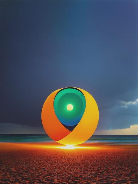 <lyco:OlafurEliasson:1.0> album cover in the style of storm thorgerson meets olafur eliasson featuring a glowing light