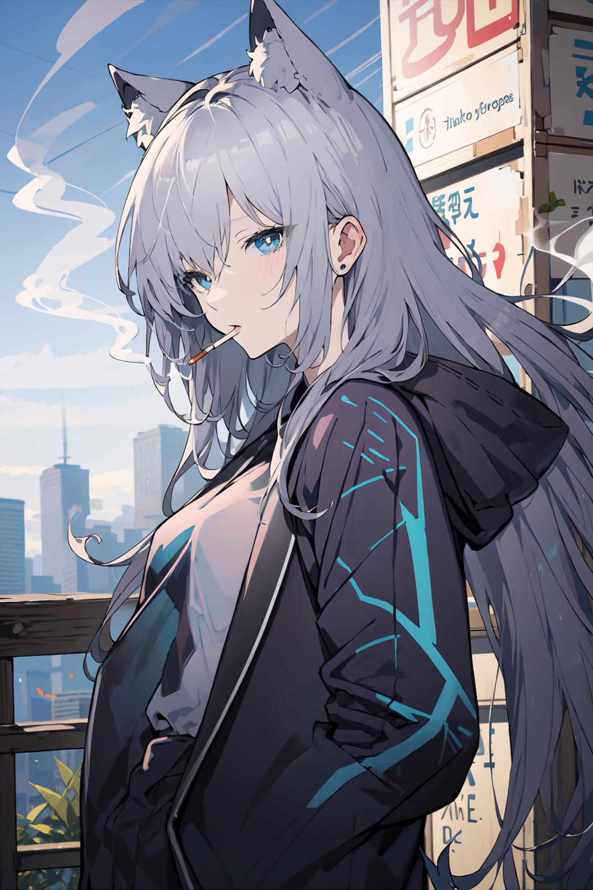 吸烟少女smoking girl Lora image by chosen